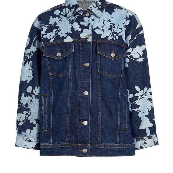 7 For All Mankind Magnolia Flower Denim Jacket - Picture 3 of 3
